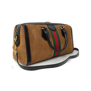 Gucci Bag Brown Boston suede Shoulder Ophidia